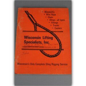 Wisconsin Lifting Specialists Rope Chain Hoists slings trucks casters Catalog